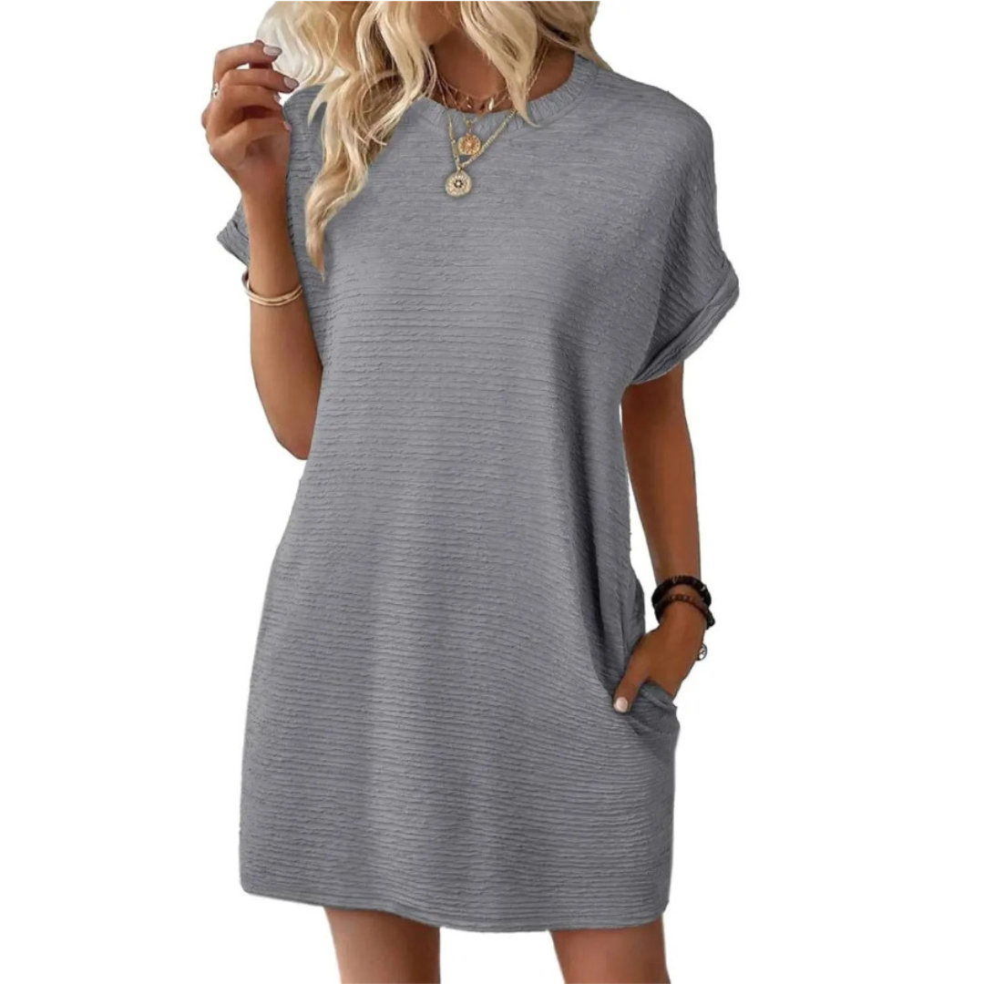 EVASHA™ – Simple Chic Round Neck Summer Dress