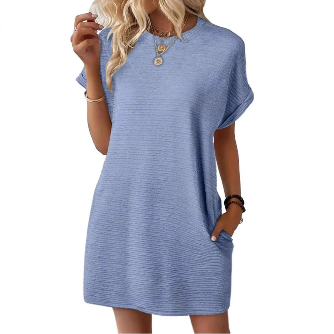 EVASHA™ – Simple Chic Round Neck Summer Dress