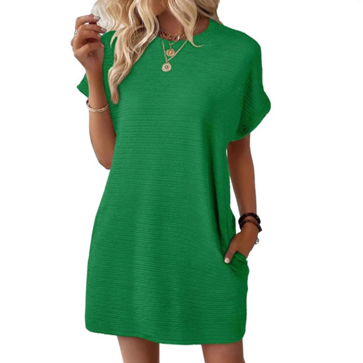 EVASHA™ – Simple Chic Round Neck Summer Dress