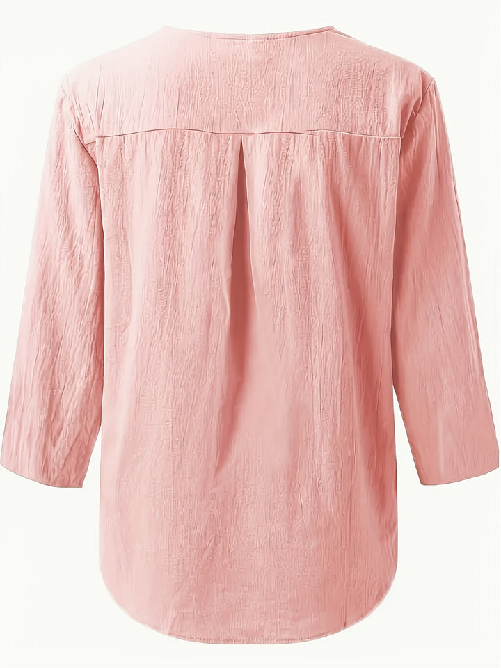LINDA | Relaxed Linen Button Top