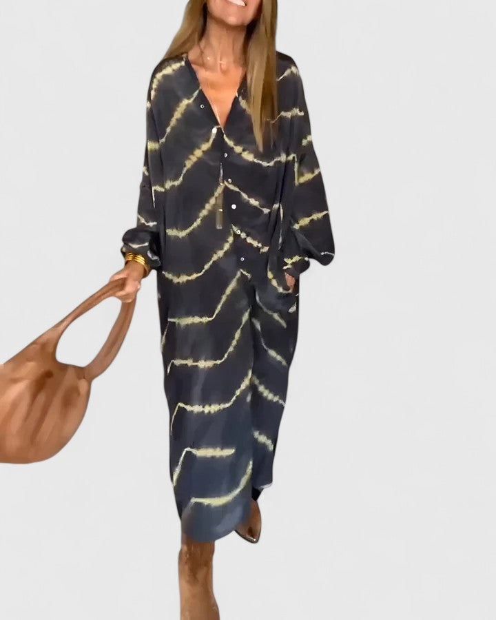 Amelie™ | Chic Bohemian Striped Maxi Dress