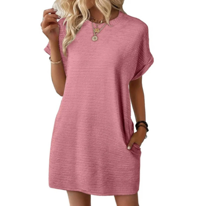 EVASHA™ – Simple Chic Round Neck Summer Dress