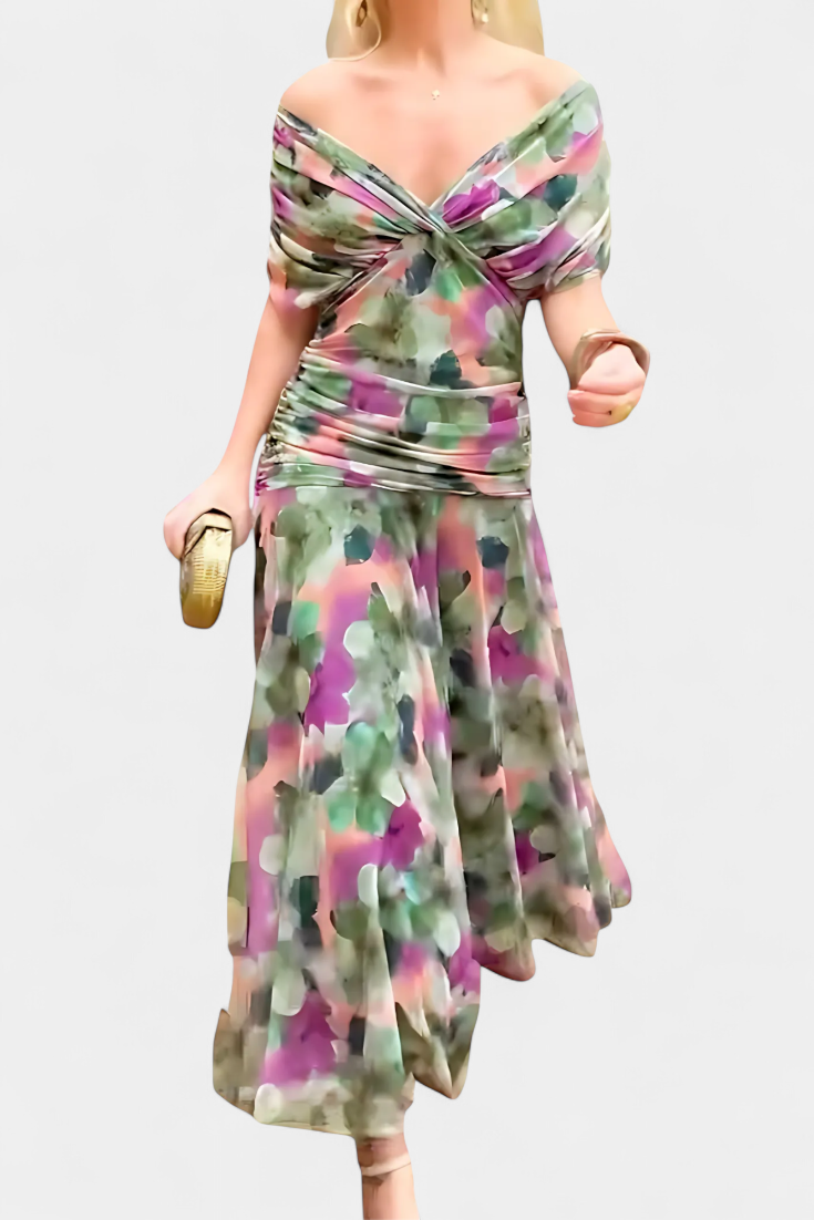 Alondra™ V-Neck Long Floral Dress