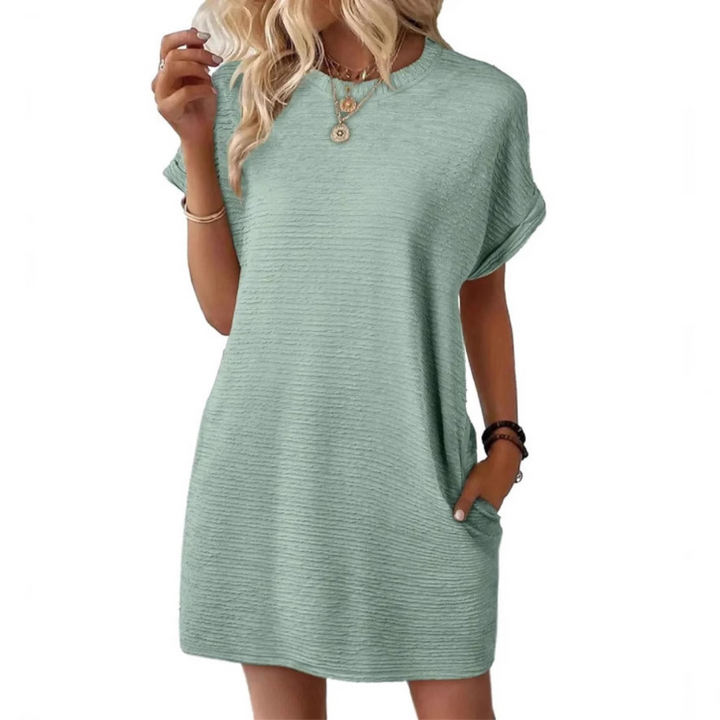 EVASHA™ – Simple Chic Round Neck Summer Dress