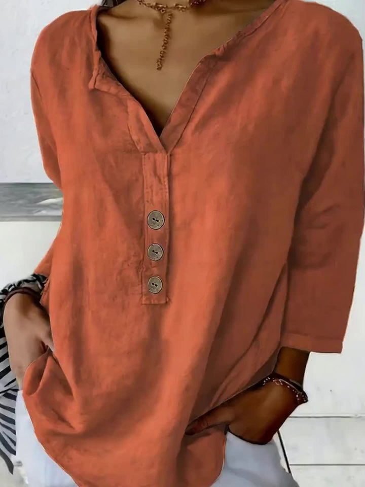 LINDA | Relaxed Linen Button Top