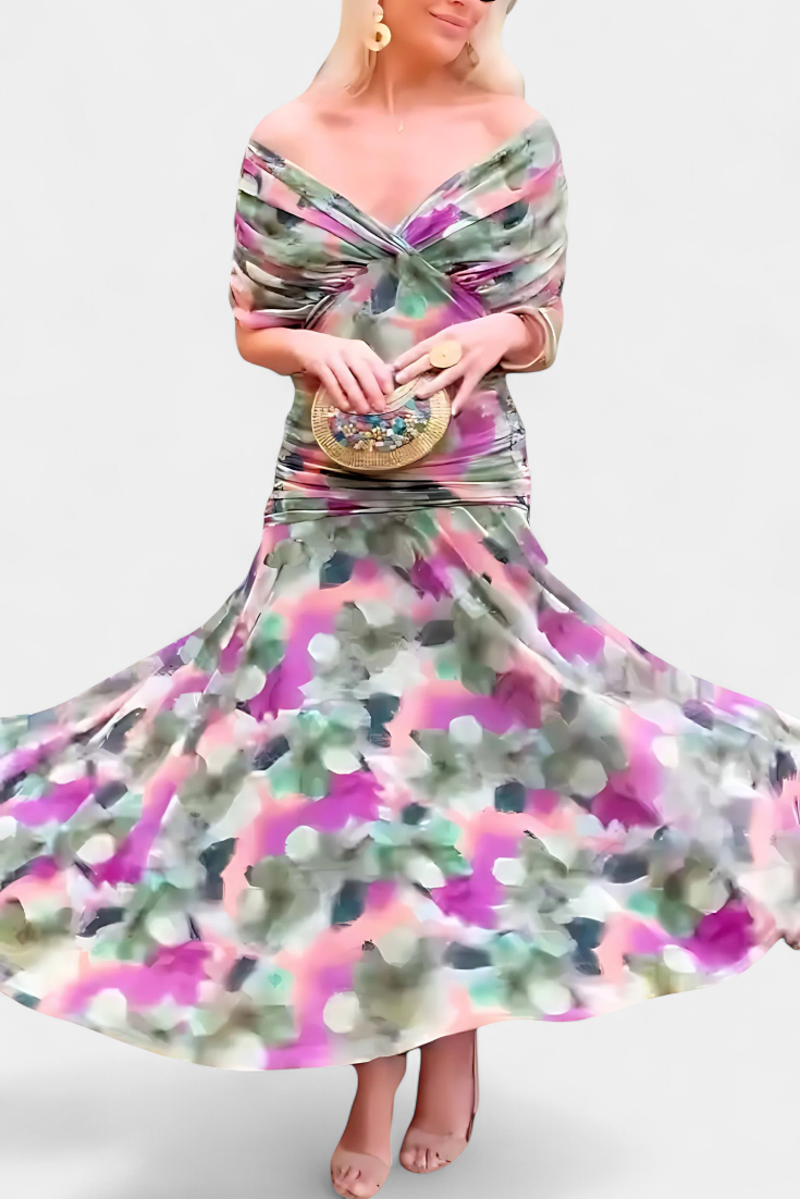 Alondra™ V-Neck Long Floral Dress