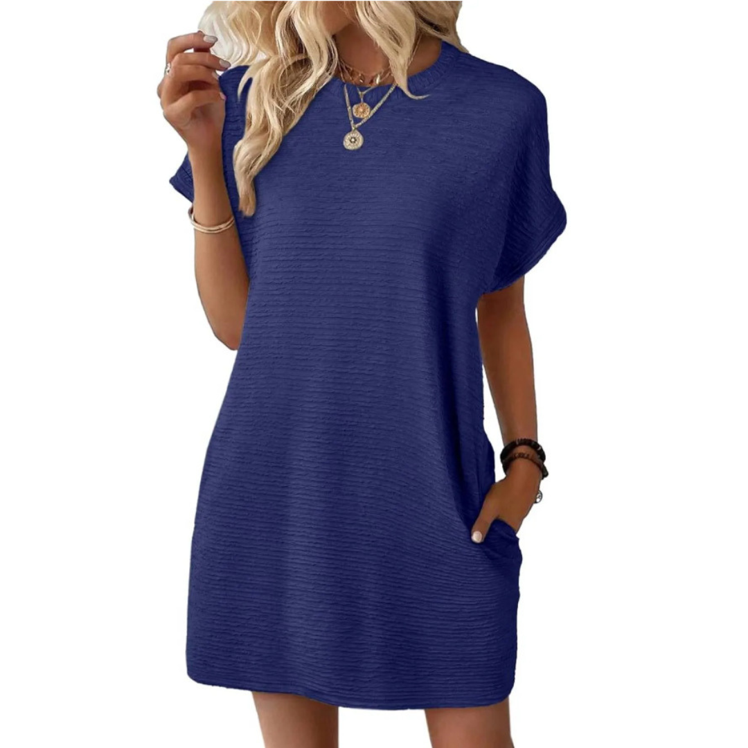 EVASHA™ – Simple Chic Round Neck Summer Dress