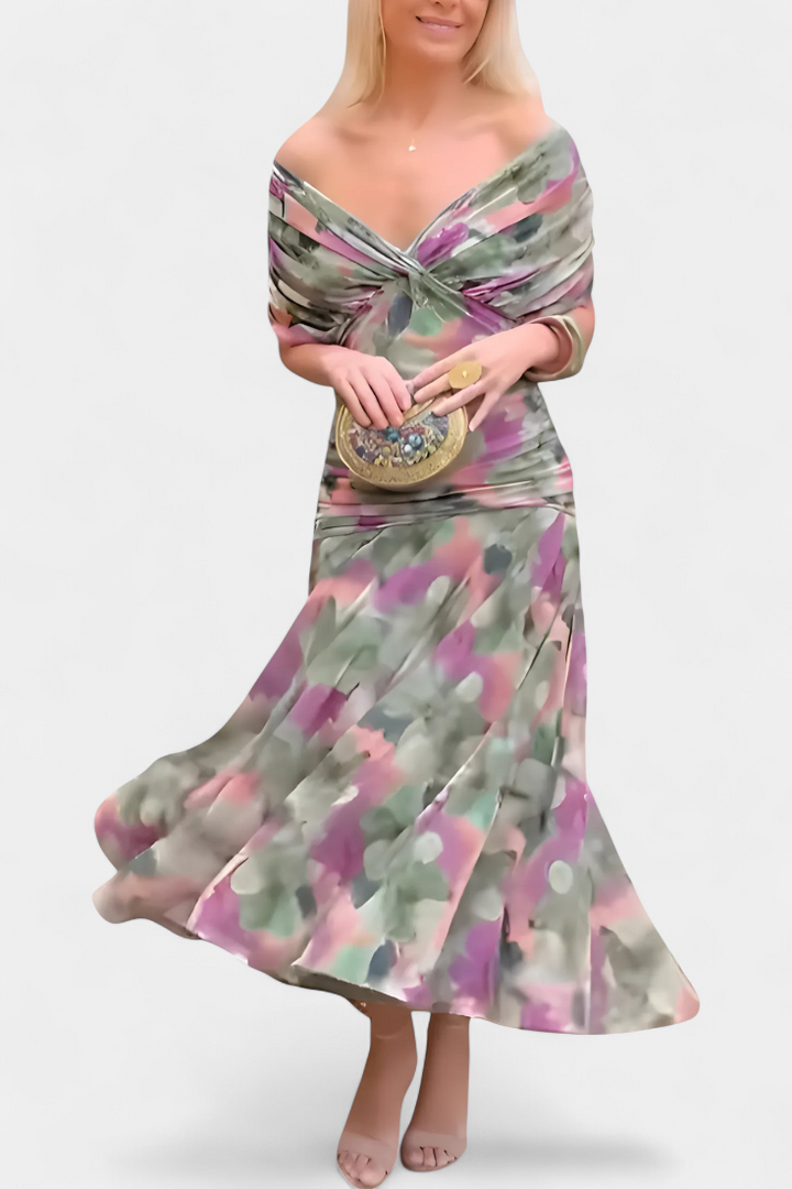 Alondra™ V-Neck Long Floral Dress