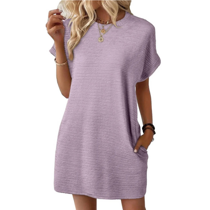 EVASHA™ – Simple Chic Round Neck Summer Dress