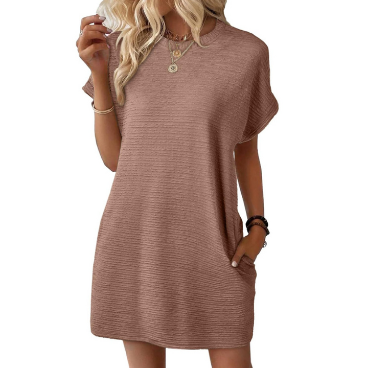 EVASHA™ – Simple Chic Round Neck Summer Dress