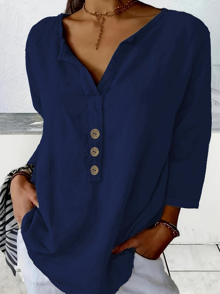 LINDA | Relaxed Linen Button Top
