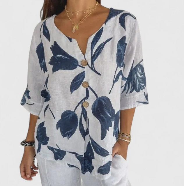 Annie | Elegant Floral Print Blouse