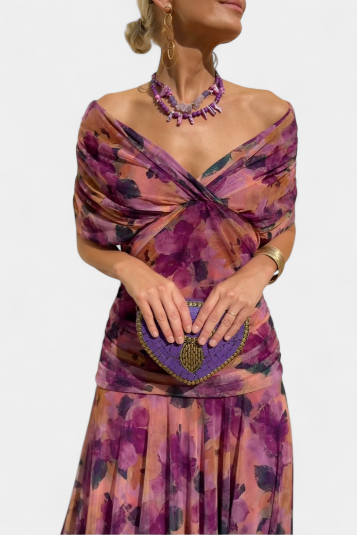 Alondra™ V-Neck Long Floral Dress