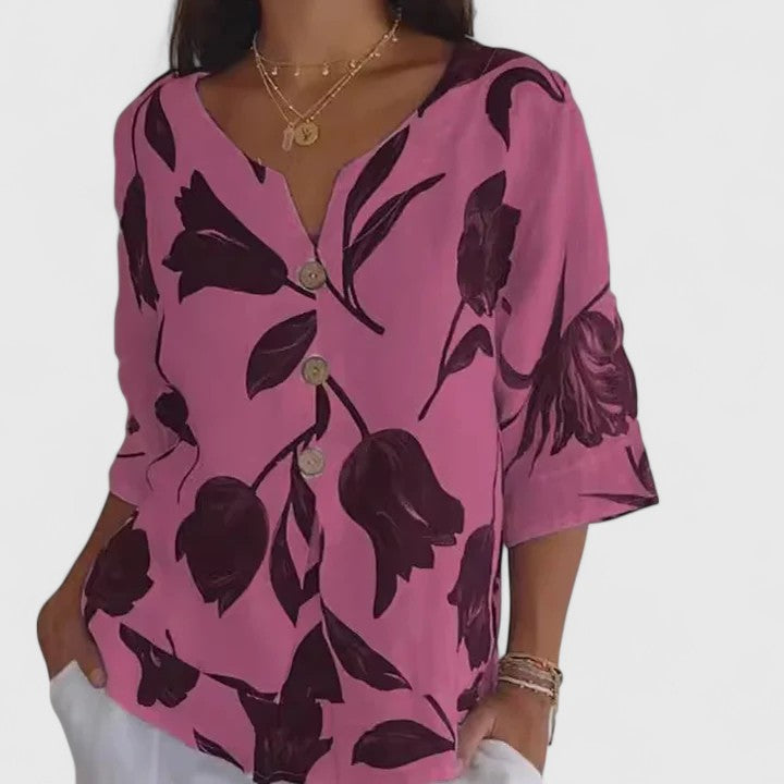 Annie | Elegant Floral Print Blouse