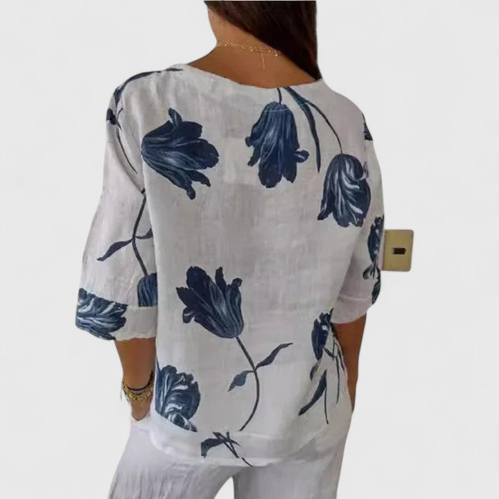 Annie | Elegant Floral Print Blouse