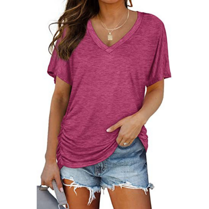 CLARA | Classic V-Neck Loose Fit Shirt