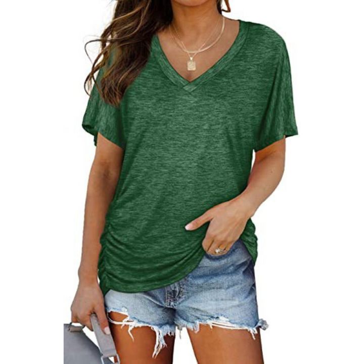 CLARA | Classic V-Neck Loose Fit Shirt