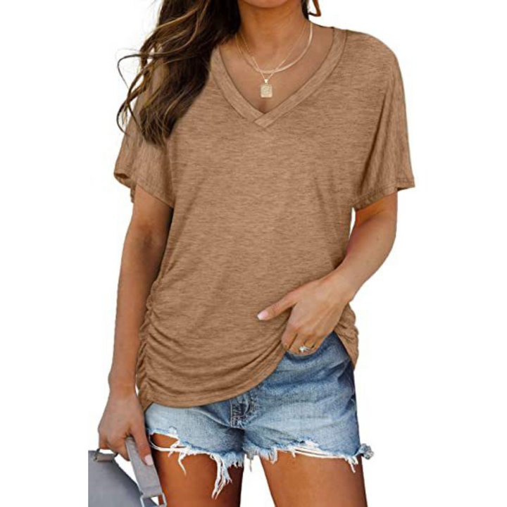 CLARA | Classic V-Neck Loose Fit Shirt