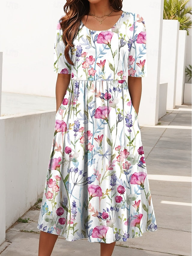 Carlyn | Flowing Floral Midi Dress