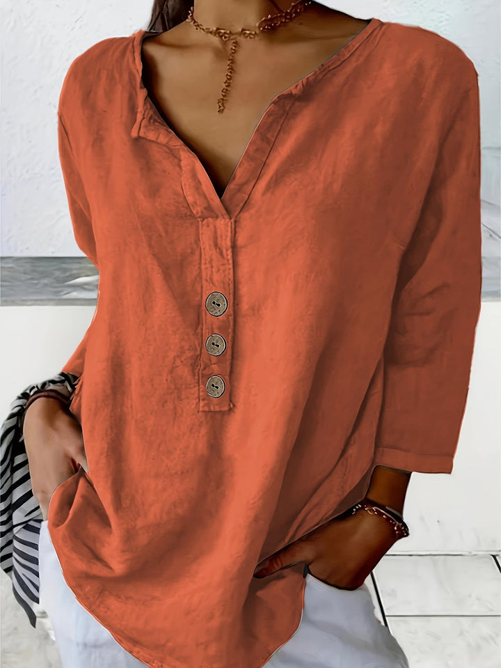 LINDA | Relaxed Linen Button Top