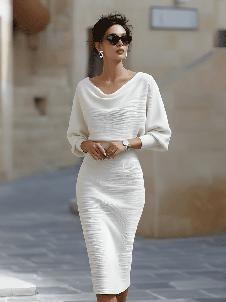 Brielle | Sophisticated Draped Midi Dress
