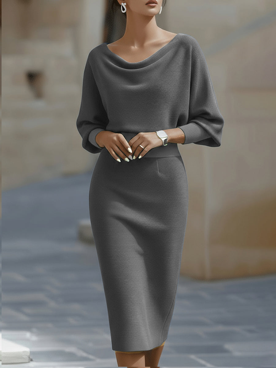 Brielle | Sophisticated Draped Midi Dress