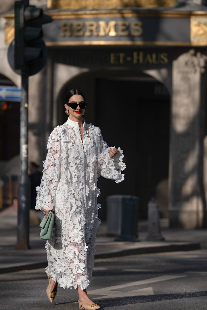 Yelira | Chic White Lace Dress