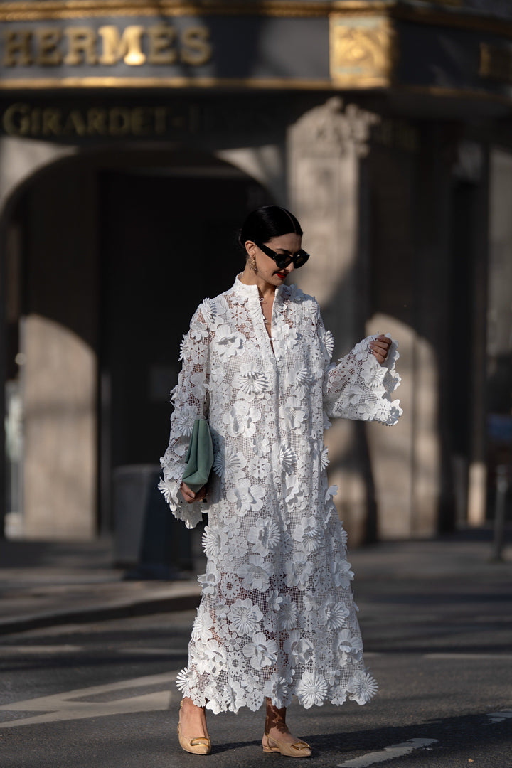 Yelira | Chic White Lace Dress
