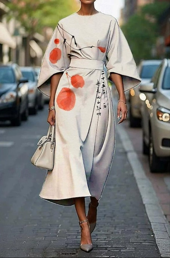 Angelica | Midi Dress with Floral Charm