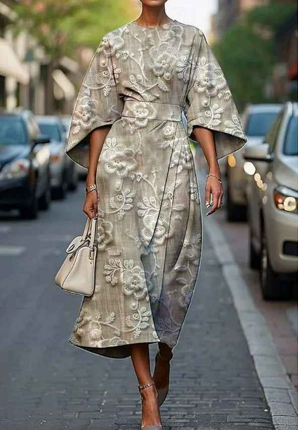 Angelica | Midi Dress with Floral Charm